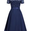 Women's Elegant Style Sequin Lace A-Line Cocktail Party Dress