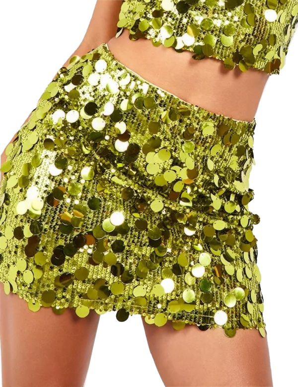 Women's Sequin Skirts Shiny Sequined Holiday Mini Bodycon Skirts for Holiday Parties Outfit,S-2XL