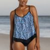 Women's V-Neck Flutter Tankini Swimsuit Top