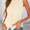 Women's Ribbed Tank Tops Summer 2025 Open Front Button Down Sleeveless Shirts Going Out Spring Fashion Vest Tops