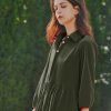 Women Flowy Maxi Dresses Casual V Neck Smocked Tiered Babydoll Sundress Beach Long Skirt with Pockets