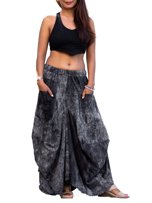 81EN2LY5E6L.jpg Women's Maxi Skirt Bohemian with Pockets Gypsy Elastic High Waist Cotton