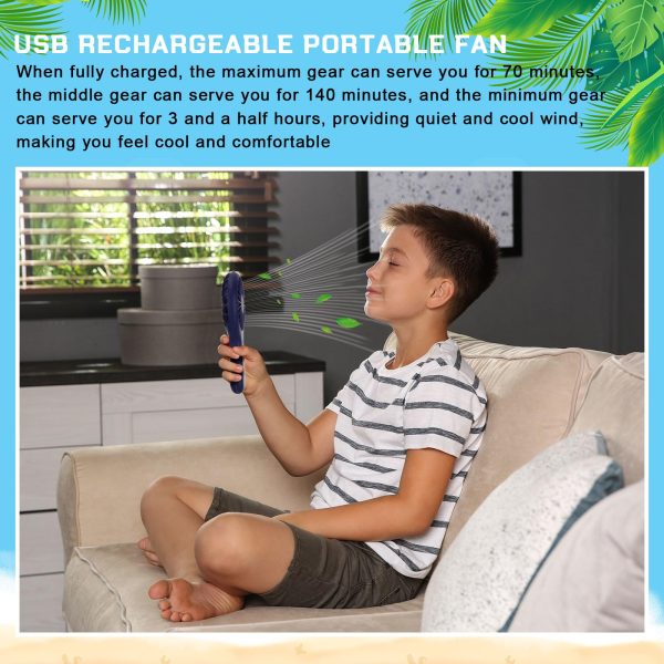 36 Pack Mini Powerful Handheld Fan Bulk 3 Speed USB Rechargeable Small Desk Fan Summer Gift for Wedding Beach Outdoor Women