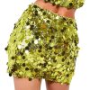 Women's Sequin Skirts Shiny Sequined Holiday Mini Bodycon Skirts for Holiday Parties Outfit,S-2XL