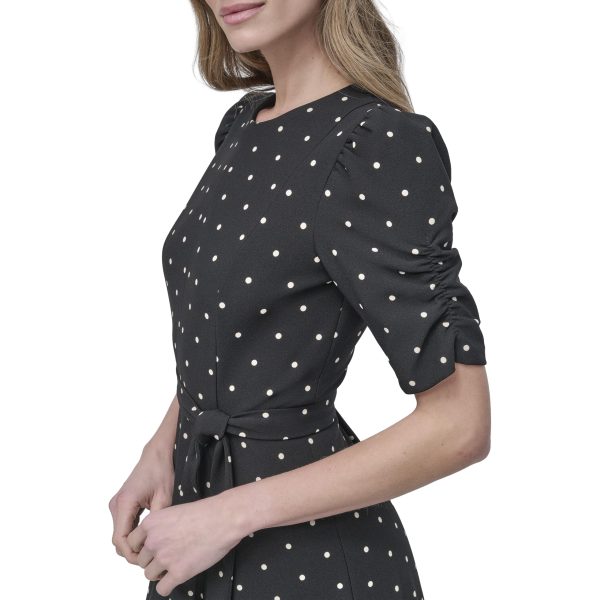 womens Jewel Neck Scuba Crepe Dress