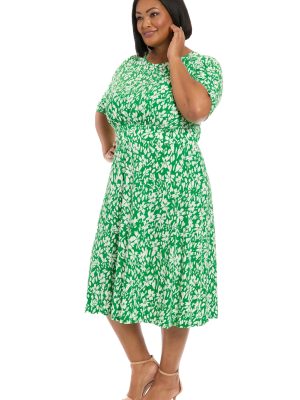 Women's Inset Waist Midi Short Sleeve