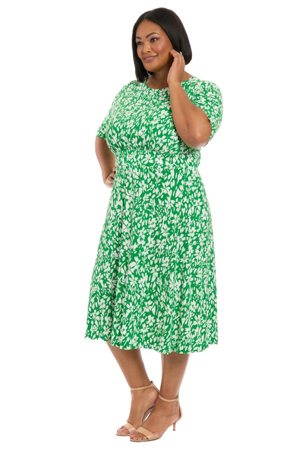 Women's Inset Waist Midi Short Sleeve