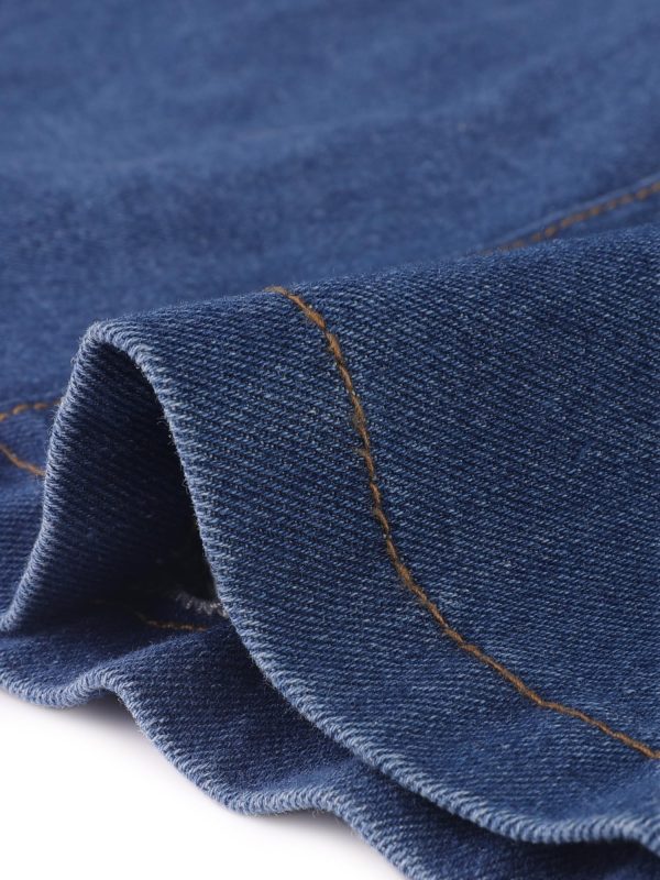 Casual Denim Skirt for Women's High Waisted A-Line Flared Midi Skirts