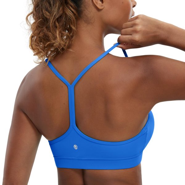 81TBVC2ZKL.jpg Butterluxe Womens Y Back Sports Bra - Padded Racerback Low Impact Spaghetti Thin Strap Workout Yoga Top
