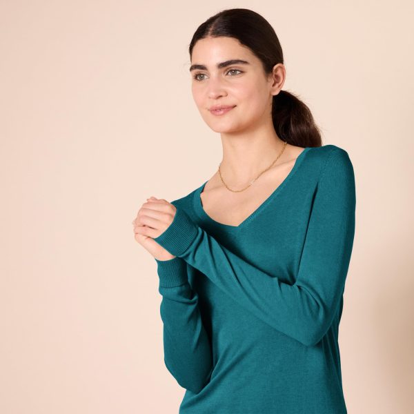 81Wno9RiAL.jpg Women's Classic-Fit Lightweight Long-Sleeve V-Neck Sweater (Available in Plus Size)