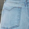 Straight High Rise Vintage Zipped up Wash Split Thigh Midi Denim Skirt Without Belt