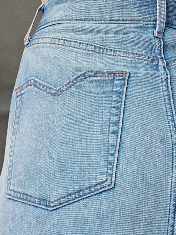81XKoHrmBBL.jpg Straight High Rise Vintage Zipped up Wash Split Thigh Midi Denim Skirt Without Belt