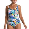 Women's One Piece Bathing Suit Side Shirred Girl Leg Swimsuit