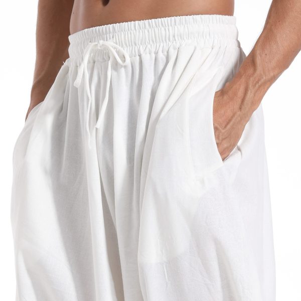 81b8s6qx4rL.jpg Men's Drawstring Aladdin Hippie Harem Pants Loose Drop Crotch Trousers