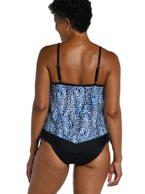 Women's V-Neck Flutter Tankini Swimsuit Top