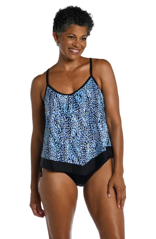 81ccFrD43aL.jpg Women's V-Neck Flutter Tankini Swimsuit Top