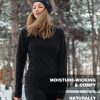 Merino Wool Base Layer Women - 100% Merino Wool Heavyweight, Midweight, Lite Long Sleeve Thermal Shirt and Socks