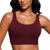 Butterluxe Womens U Back Sports Bra - Scoop Neck Padded Low Impact Yoga Clothes Workout Crop Top with Built in Pads