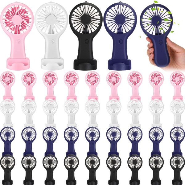 36 Pack Mini Powerful Handheld Fan Bulk 3 Speed USB Rechargeable Small Desk Fan Summer Gift for Wedding Beach Outdoor Women