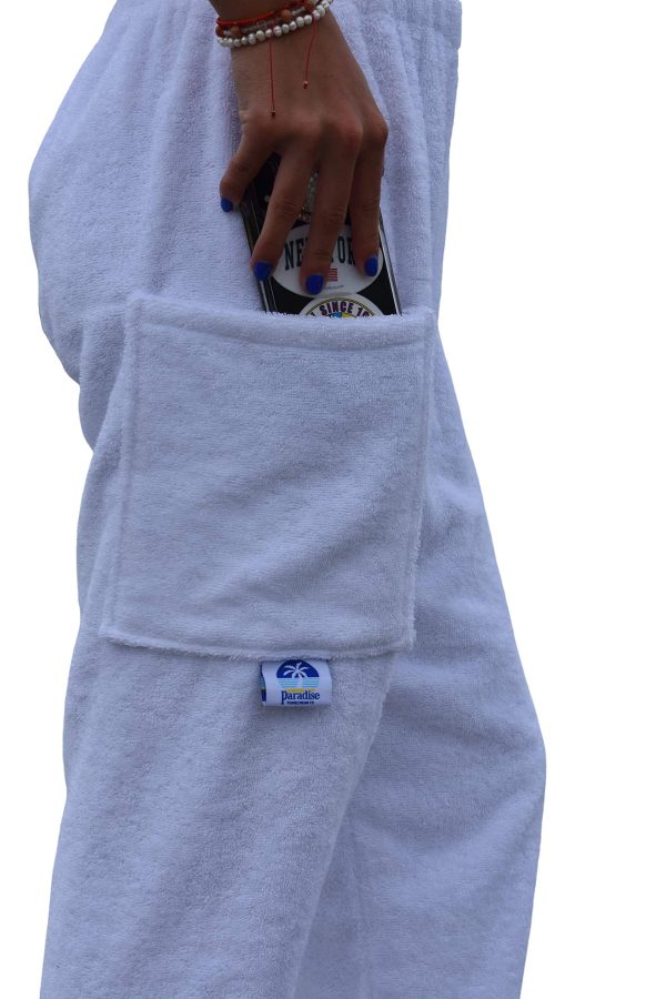 Co. Towel Pants for Swimmers – Cotton Terry Towel Pants – Beach Coverup – Resort Wear – Swim wear