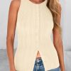 Women's Ribbed Tank Tops Summer 2025 Open Front Button Down Sleeveless Shirts Going Out Spring Fashion Vest Tops