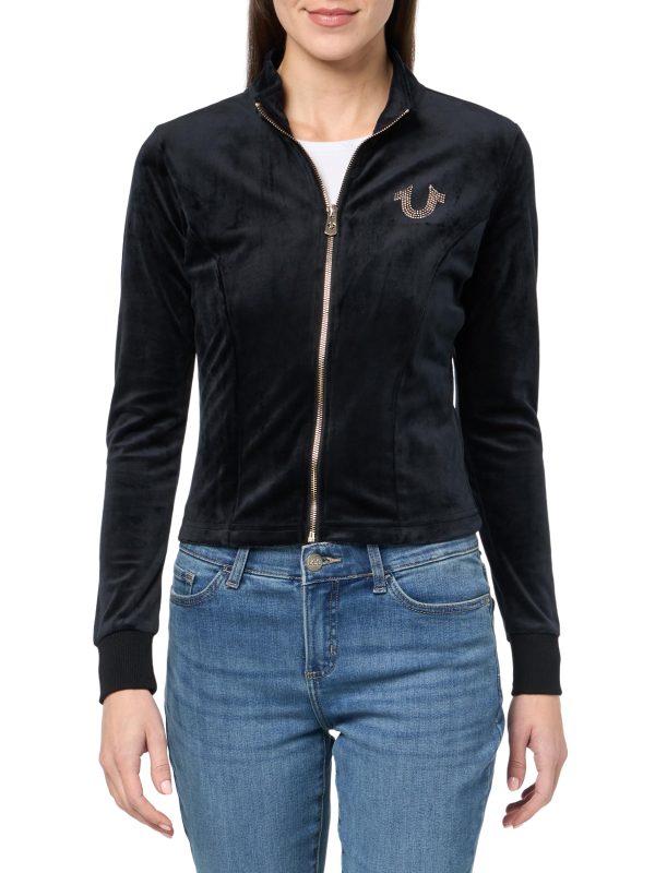 81moVc0Lc2L.jpg Women's Crystal TR Velour Track Jckt