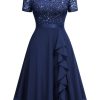 Women's Elegant Style Sequin Lace A-Line Cocktail Party Dress