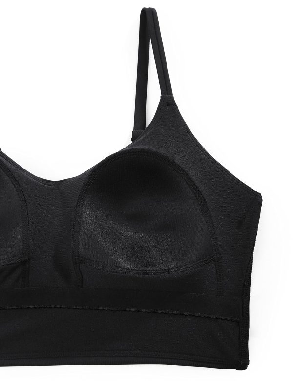 81r7iBaf2VL.jpg Women's Bikini Top V Neck Adjustable Spaghetti Straps Swimsuit Padded Athletic Bathing Suit