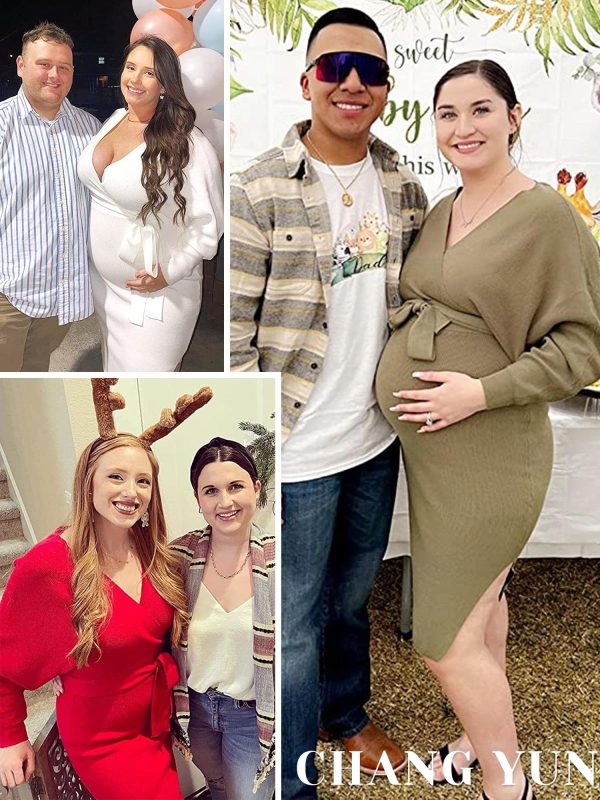 81rzSsLfwSL.jpg Maternity Nursing Dress Sweater Dress for Women Wedding Guest Dress Baby Shower Maternity Photoshoot Outfits