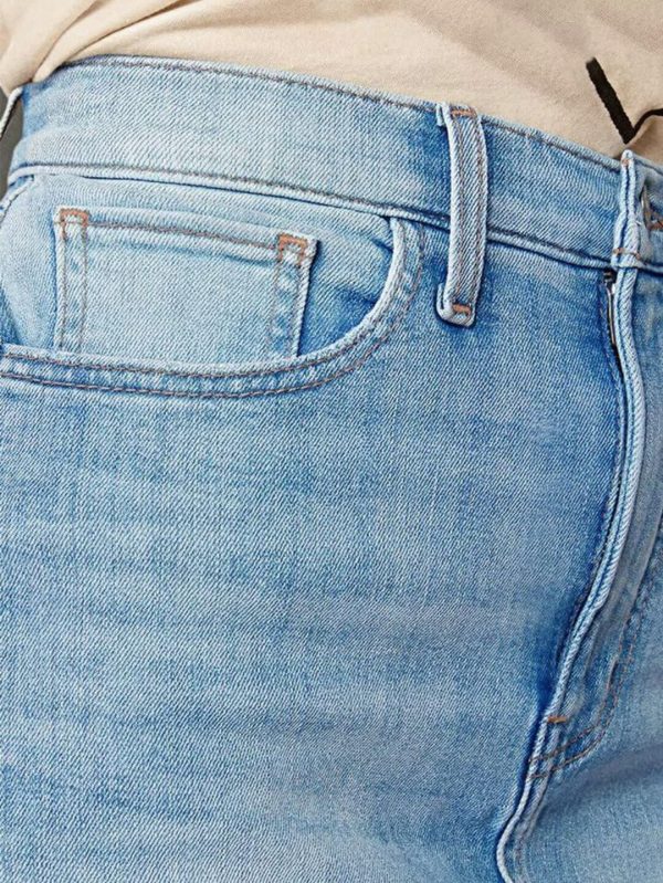 81sV7t2T0L.jpg Straight High Rise Vintage Zipped up Wash Split Thigh Midi Denim Skirt Without Belt