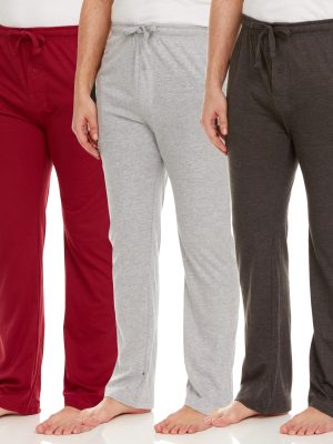 Mens Lounge Pants with Pockets - Mens Pajama Pants - Lounge Pants Men, Up to 3XL Pack of 3