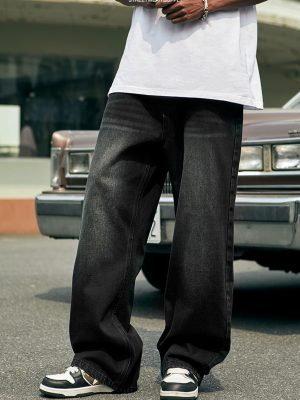Men's Baggy Jeans Y2k Hip Hop Skater Jeans Vintage Dance Skateboard Pants Loose Fit Denim Jeans