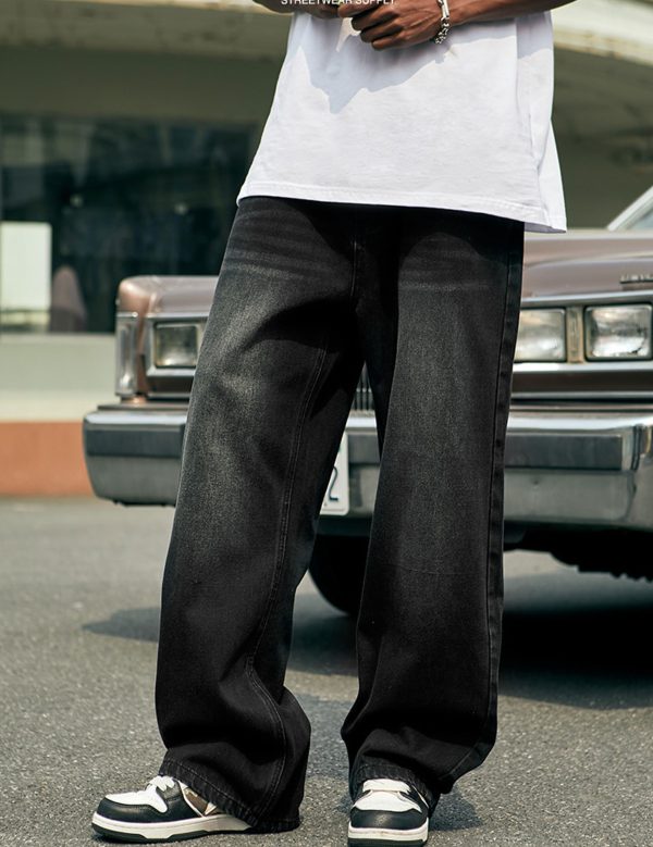 Men's Baggy Jeans Y2k Hip Hop Skater Jeans Vintage Dance Skateboard Pants Loose Fit Denim Jeans