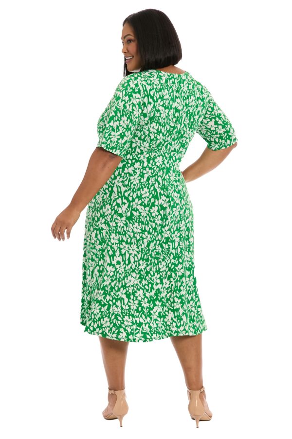 Women's Inset Waist Midi Short Sleeve