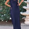 Women's Summer Long Formal Wedding Guest Dress Sleeveless Ruffle Cocktail Party Maxi Bodycon Dresses