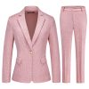Women's Suit 2 Piece Set Buiness Pants Suit for Women Pinstripe Houndstooth Blazer