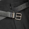 High Waist Solid Tapered Trousers with Belt Curve & Plus