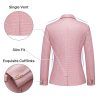 Women's Suit 2 Piece Set Buiness Pants Suit for Women Pinstripe Houndstooth Blazer