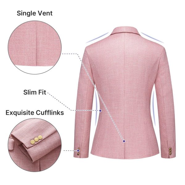 91PFjfxXylL.jpg Women's Suit 2 Piece Set Buiness Pants Suit for Women Pinstripe Houndstooth Blazer