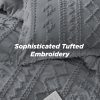 Tufted Boho Comforter Set King Size - Grey Boho Bed Set, GentleSoft™ 3 Pieces Farmhouse Shabby Chic Embroidery Bedding, Gifts