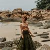 Maxi Boho Skirt Long Pockets Cotton Hippie Bohemian Elastic Waist Gypsy Skirt