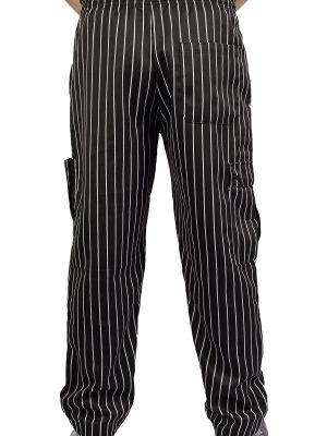 Chalk Stripe Baggy Cargo Chef Pants for Men and Women – Drawstring Waist