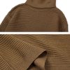 Women's Turtleneck 2 Piece Outfits Ribbed Knit Sweater Midi Pencil Skirt Set