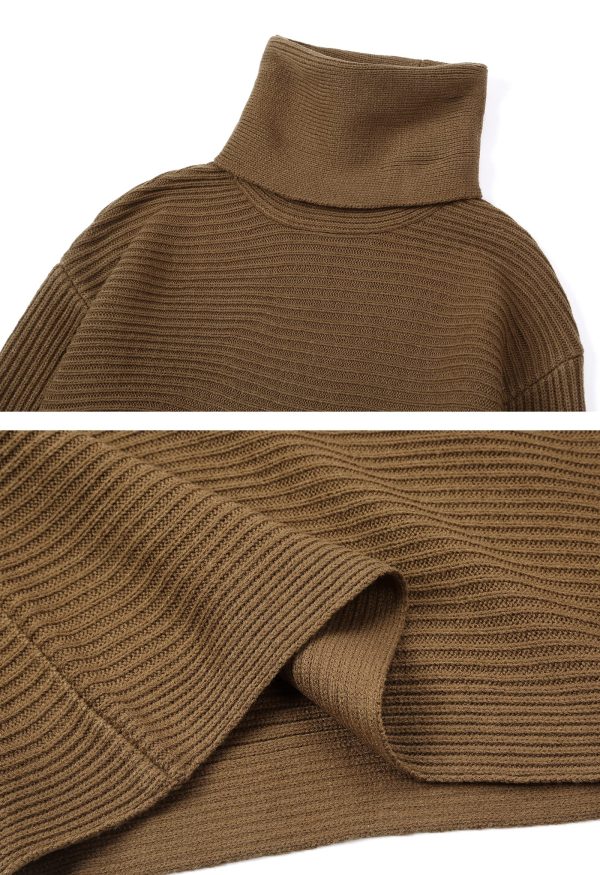 91t0t6xVDAL.jpg Women's Turtleneck 2 Piece Outfits Ribbed Knit Sweater Midi Pencil Skirt Set